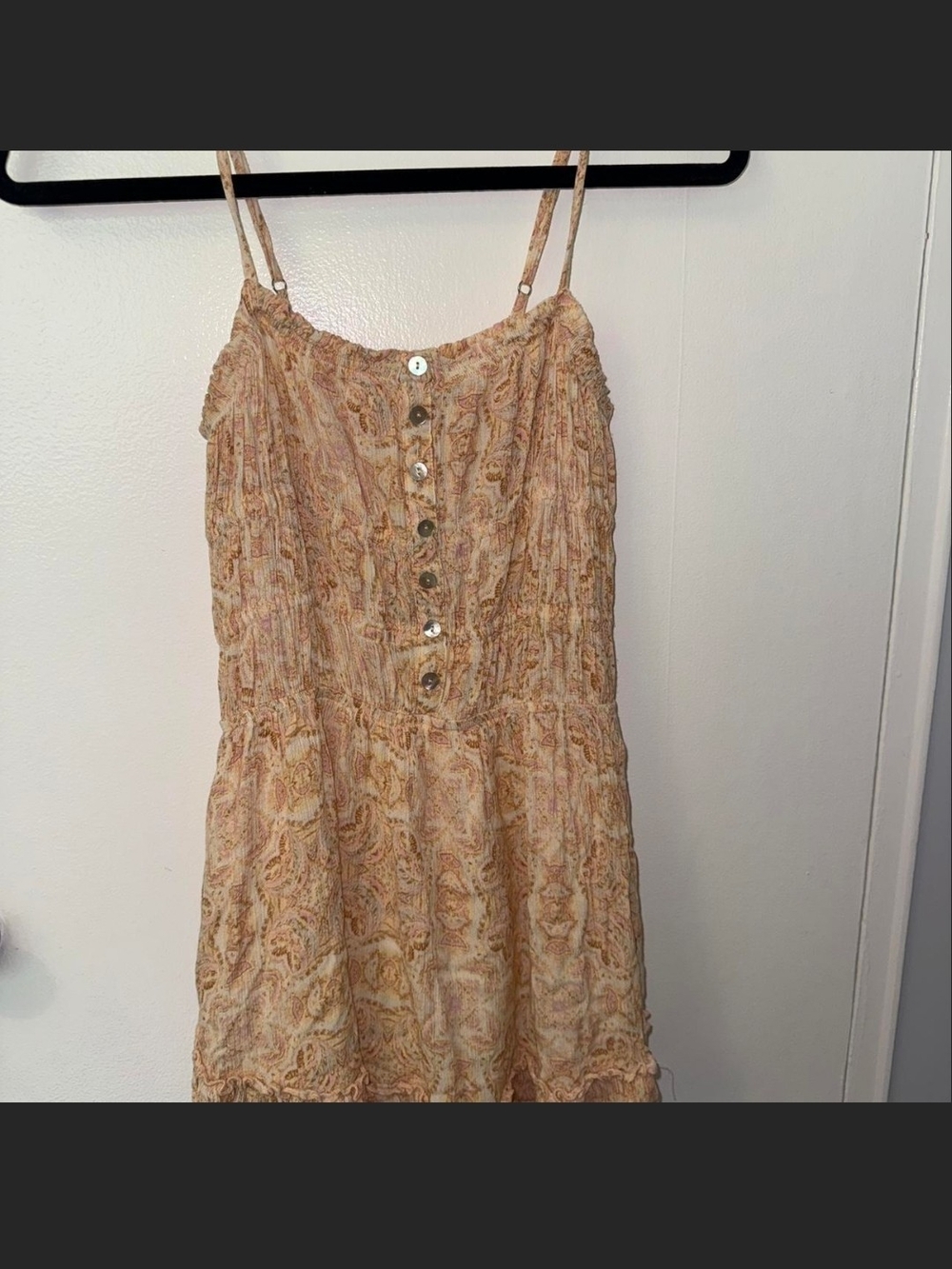 Z Supply Peach Paisley Button-Front Mini Dress